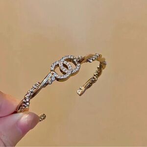 Gold and Silver Women's Bracelet with Crystal Accents